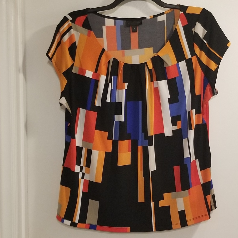 Worthington Multi-Color Cap-Sleeved Top